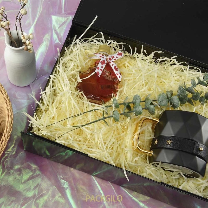 PACKGILO 5 Black Large Gift Boxes with Lid 13x9x4 Inches, Bridesmaid Proposal Boxes, Hard Collapsible Gift Box with Magnetic Closure, Groomsman Box Reusable Gift Boxes for Clothes (Glossy Black) - Image 2